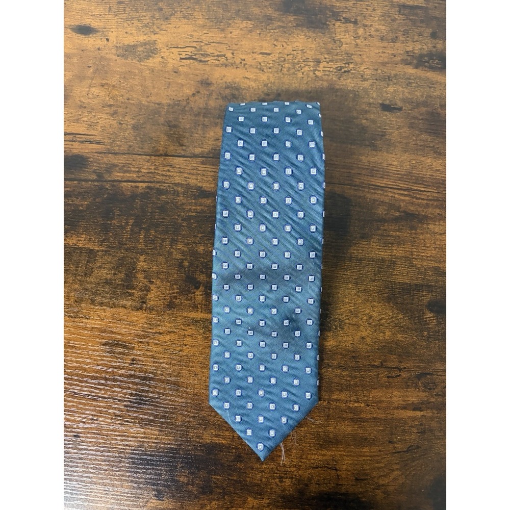 Zianetti Italian Silk Collection Tie 100% Silk USA Made Geometric 66" Blue Green